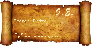Orendi Endre névjegykártya